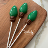 12 Christmas LIGHT BULB Chocolate Lollipop Candy Winter Holiday Party Favors