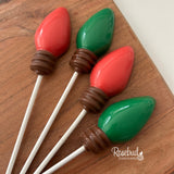12 Christmas LIGHT BULB Chocolate Lollipop Candy Winter Holiday Party Favors