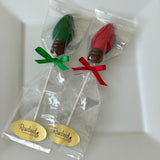 12 Christmas LIGHT BULB Chocolate Lollipop Candy Winter Holiday Party Favors