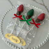 12 Christmas LIGHT BULB Chocolate Lollipop Candy Winter Holiday Party Favors