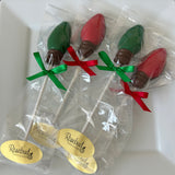 12 Christmas LIGHT BULB Chocolate Lollipop Candy Winter Holiday Party Favors