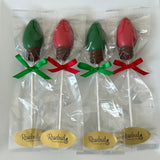 12 Christmas LIGHT BULB Chocolate Lollipop Candy Winter Holiday Party Favors