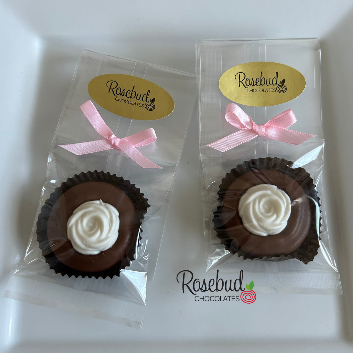 12 ROSEBUD Chocolate Covered Oreo Cookie Candy Party Favors Rosebud