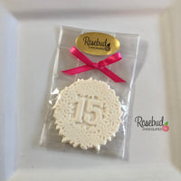 12 NUMBER FIFTEEN #15 Large Chocolate Decorative Floral Lollipop Party Favors 15th Birthday