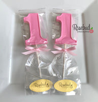 12 NUMBER ONE #1 Chocolate Lollipop Candy Party Favors 1st Birthday