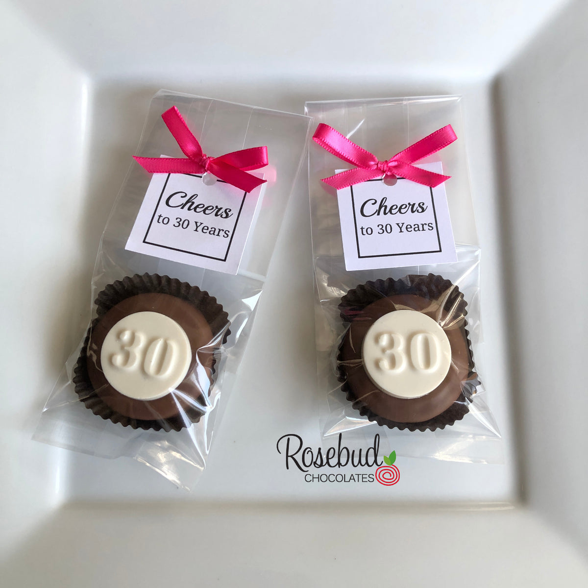 12 30 Chocolate Covered Oreo Cookie CHEERS to 30 Years 30th Birthday Rosebud Chocolates