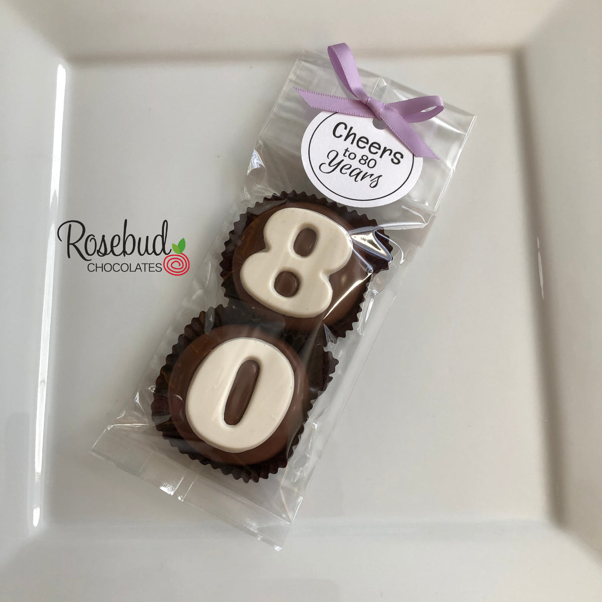 8 Sets #80 Chocolate Covered Oreo Cookie CHEERS to 80 Years TAGS