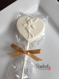 12 FAIRY Heart Shaped Chocolate Lollipop Candy Party Favors
