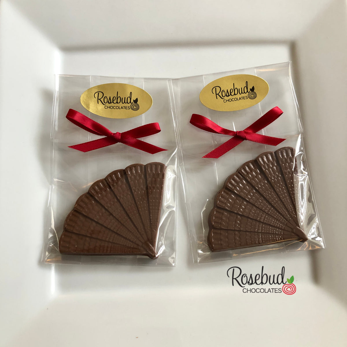 12 FAN Chocolate Candy Party Favors Rosebud Chocolates