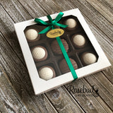 GOLF BALL - Chocolate Covered Oreo Cookies - 9 Piece White Gift Box