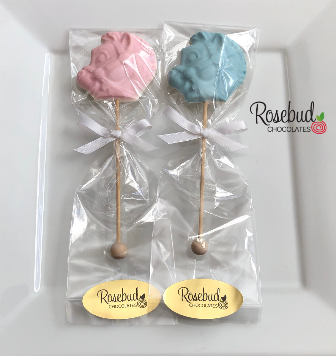 12 BABY INFANT Chocolate Lollipops Candy Boy Girl Baby Shower Party Fa –  Rosebud Chocolates