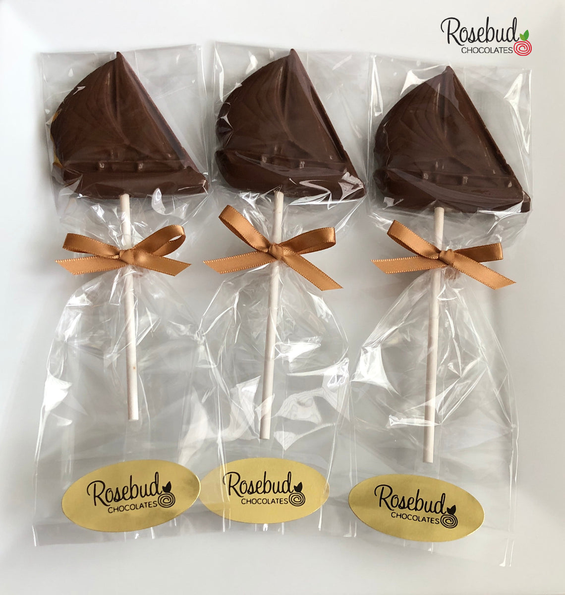 12 SAILBOAT Chocolate Lollipop Nautical Boat Party Favors Rosebud