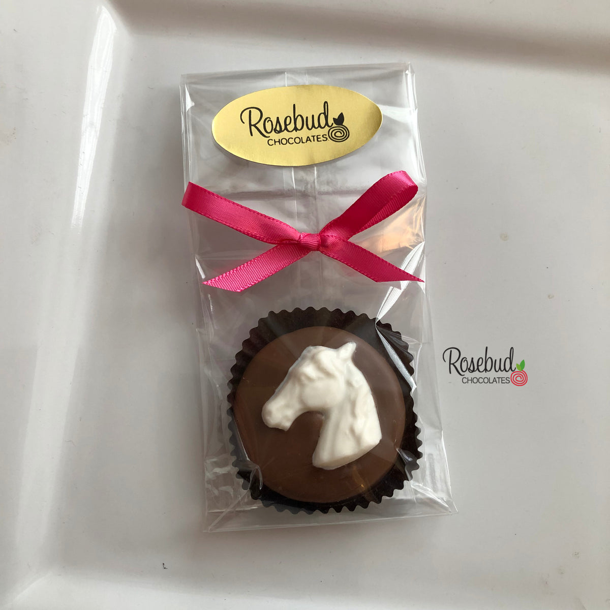 12 HORSE Chocolate Covered Oreo Cookie Candy Party Favors Rosebud