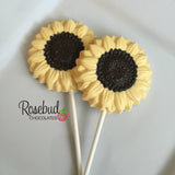 12 SUNFLOWERS Chocolate Lollipop Candy Party Favors Flowers