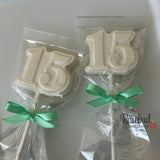 15th Birthday Set of 12 Chocolate Lollipops #15 Party Favors