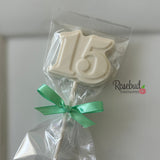 15th Birthday Set of 12 Chocolate Lollipops #15 Party Favors