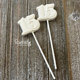 15th Birthday Set of 12 Chocolate Lollipops #15 Party Favors