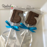 15th Birthday Set of 12 Chocolate Block #15 Lollipops Candy Party Favors