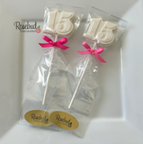 15th Birthday Set of 12 Chocolate Lollipops #15 Party Favors