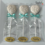 SWEET 16 Set of 12 Chocolate Heart Shaped Lollipop 16th Birthday Party Favors