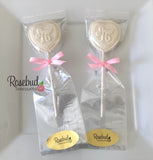 SWEET 16 Set of 12 Chocolate Heart Shaped Lollipop 16th Birthday Party Favors