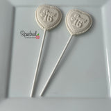 SWEET 16 Set of 12 Chocolate Heart Shaped Lollipop 16th Birthday Party Favors