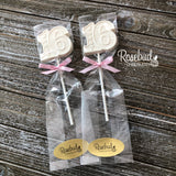 12 SWEET Sixteen #16 Chocolate Lollipops 16th Birthday Party Favors