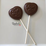 12 "SWEET 16" Heart Shaped Chocolate Lollipop Candy Birthday Party Favors