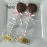 SWEET 16 Set of 12 Chocolate Heart Shaped Lollipop 16th Birthday Party Favors