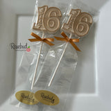 16th Birthday Set of 12 SWEET SIXTEEN Chocolate Favors