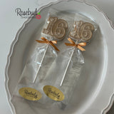 16th Birthday Set of 12 SWEET SIXTEEN Chocolate Favors