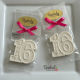 16th Birthday Set of 12 SWEET SIXTEEN Chocolate Favors