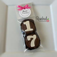 8 Sets #17 Chocolate Covered Oreo Cookie Candy Party Favors CUSTOM TAGS 17th Birthday