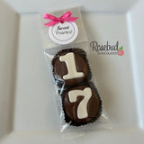 8 Sets #17 Chocolate Covered Oreo Cookie Candy Party Favors CUSTOM TAGS 17th Birthday