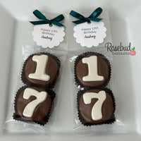 8 Sets #17 Chocolate Covered Oreo Cookie Candy Party Favors CUSTOM TAGS 17th Birthday
