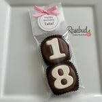 8 Sets #18 Chocolate Covered Oreo Cookie Candy Party Favors CUSTOM TAGS 18th Birthday