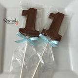 12 NUMBER ONE #1 Chocolate Lollipop Candy Party Favors 1st Birthday