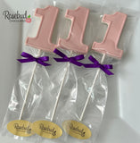 12 NUMBER ONE #1 Chocolate Lollipop Candy Party Favors 1st Birthday