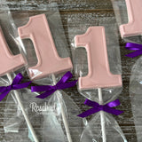 12 NUMBER ONE #1 Chocolate Lollipop Candy Party Favors 1st Birthday