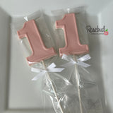 12 NUMBER ONE #1 Chocolate Lollipop Candy Party Favors 1st Birthday