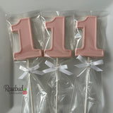 12 NUMBER ONE #1 Chocolate Lollipop Candy Party Favors 1st Birthday