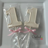12 NUMBER ONE #1 Chocolate Lollipop Candy Party Favors 1st Birthday