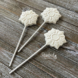 SNOWFLAKE Set of 12 Chocolate Lollipop Holiday Christmas Lollipop Favors