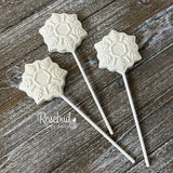 SNOWFLAKE Set of 12 Chocolate Lollipop Holiday Christmas Lollipop Favors