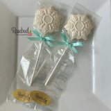 SNOWFLAKE Set of 12 Chocolate Lollipop Holiday Christmas Lollipop Favors