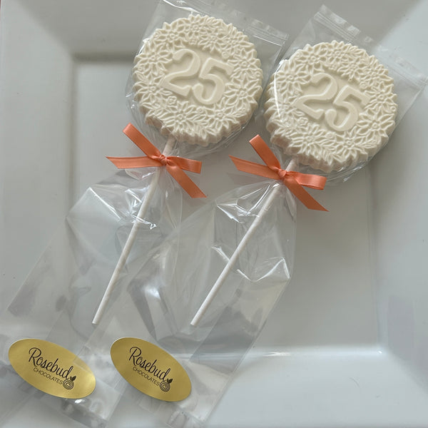 12 NUMBER TWENTY-FIVE #25 Chocolate Decorative Floral Party Favors 25th Birthday Anniversary