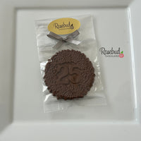 12 NUMBER TWENTY-FIVE #25 Chocolate Decorative Floral Party Favors 25th Birthday Anniversary