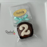 Number TWO Set of 12 Chocolate Covered Oreo Cookie # Candy Party Favors 2nd Birthday
