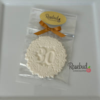 12 NUMBER THIRTY #30 Chocolate Decorative Floral Candy Party Favors 30th Birthday Anniversary