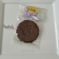 12 NUMBER THIRTY #30 Chocolate Decorative Floral Candy Party Favors 30th Birthday Anniversary